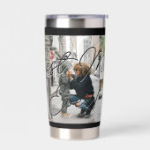 Gourde Isotherme Black Custom Cinq Photo Collage Meilleure Maman Ja (Gauche)