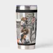 Gourde Isotherme Black Custom Cinq Photo Collage Meilleure Maman Ja (Extérieur)