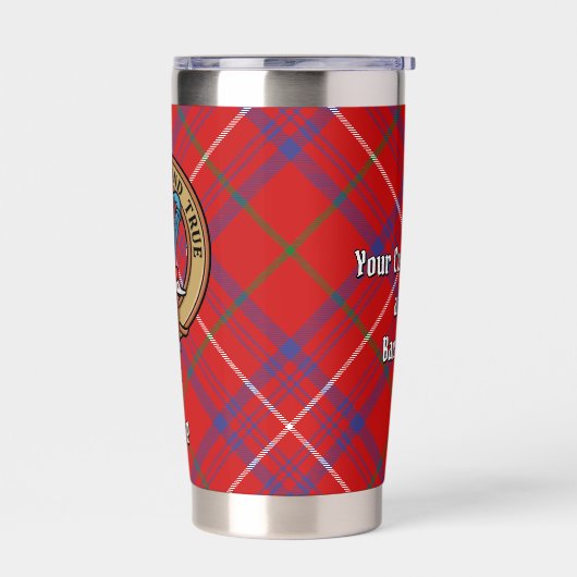 Gourde Isotherme Blason de Clan Rose sur Tartan (Gauche)