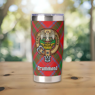 Gourde Isotherme Blason du Clan Drummond sur tartan