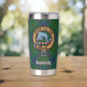 Gourde Isotherme Blason du clan Kennedy sur tartan