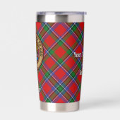 Gourde Isotherme Blason du Clan Sinclair sur tartan rouge (Gauche)