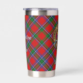 Gourde Isotherme Blason du Clan Sinclair sur tartan rouge (Gauche)