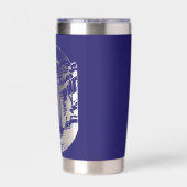 Gourde Isotherme Bleu foncé avec l'eau spatiale négative chute (Couvercle)