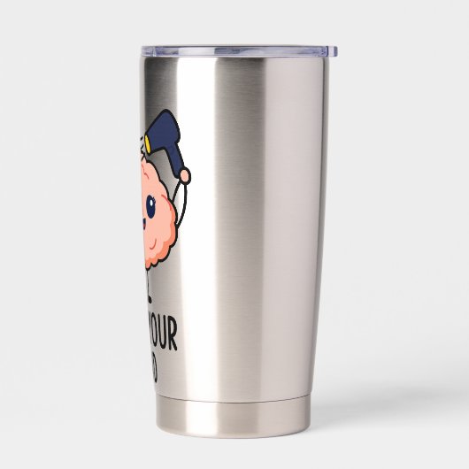 Gourde Isotherme Blow Your Mind Sticker - Cerveau mignon avec sèche (Gauche)