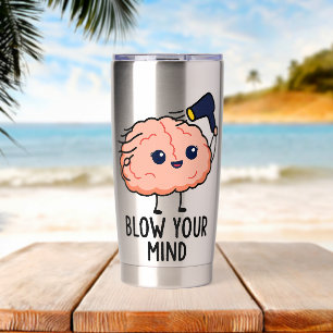 Gourde Isotherme Blow Your Mind Sticker - Cerveau mignon avec sèche