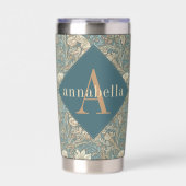 Gourde Isotherme Blue Floral William Morris Elegant Monogram (Extérieur)