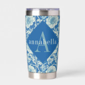 Gourde Isotherme Blue Floral William Morris Elegant Monogram (Extérieur)