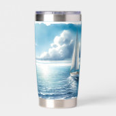 Gourde Isotherme Blue Horizon Solitary Sailboat (Couvercle)