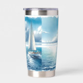 Gourde Isotherme Blue Horizon Solitary Sailboat (Gauche)