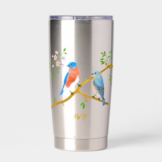 Gourde Isotherme Bluebirds Monogramme Acier inoxydable (Couvercle)