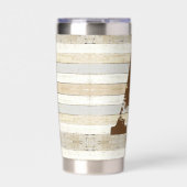 Gourde Isotherme Bois rustique et lettre (Extérieur)