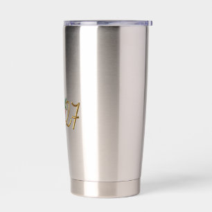 Gourde Isotherme Boîte-cadeau Luxe 2027 Or et Rouge Mug Nouvel An