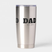 Gourde Isotherme Bold Black Text Est Year Dad (Couvercle)