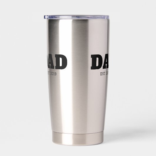 Gourde Isotherme Bold Black Text Est Year Dad (Gauche)