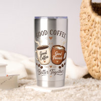 Bon café, bons amis avec deux tasses à café