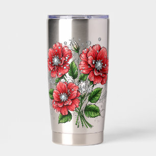 Gourde Isotherme Bouquet floral coloré
