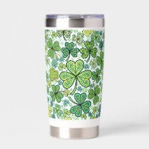 Bouteille d'eau Thermique Fleur Bleue et Verte Élé