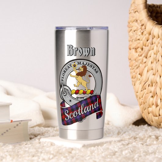 Gourde Isotherme Brown Clan Badge & Tartan (Salon (pivotée))
