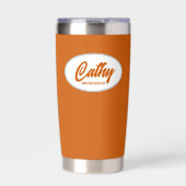 Gourde Isotherme Brûlé Orange Stylisé Mariage (Extérieur)