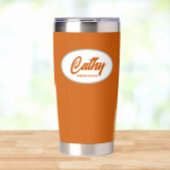 Gourde Isotherme Brûlé Orange Stylisé Mariage