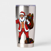 Gourde Isotherme Buff Santa Peace Sign! Ripped Abs & Funny Christma (Extérieur)
