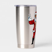 Gourde Isotherme Buff Santa Peace Sign! Ripped Abs & Funny Christma (Gauche)