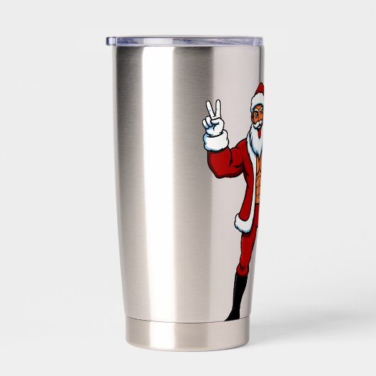 Gourde Isotherme Buff Santa Peace Sign! Ripped Abs & Funny Christma (Gauche)