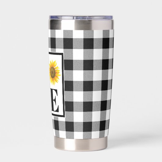Gourde Isotherme Buffalo check tournesol "Accueil" (Couvercle)