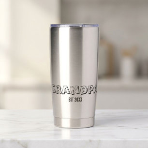 Gourde Isotherme Cadeau année de création de grand-père Typographie