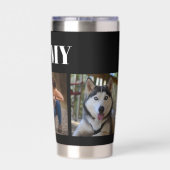 Gourde Isotherme Cadeau du propriétaire de chien noir moderne 3 pho (Couvercle)