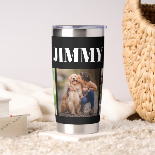 Gourde Isotherme Cadeau du propriétaire de chien noir moderne 3 pho (Salon)