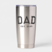 Gourde Isotherme Cadeau pour nouveau papa année où papa a été établ (Couvercle)