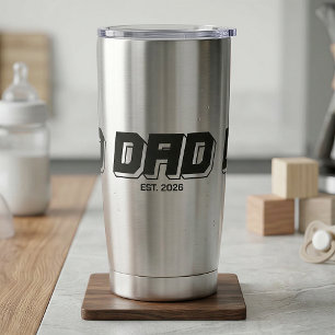 Gourde Isotherme Cadeau pour nouveau papa établi en gras noir