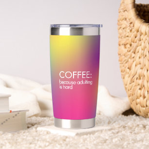Gourde Isotherme Café parce que adultère est dur Colorful Gradient