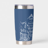Gourde Isotherme Café Paris personnalisé (Couvercle)