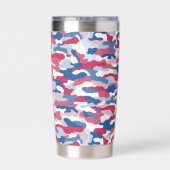 Gourde Isotherme Camouflage Rouge Blanc & Bleu (Couvercle)