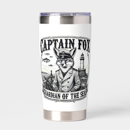 Gourde Isotherme Captain Fox Guardian of Seas Nautical Design (Extérieur)