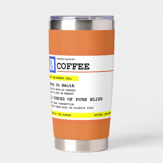 Gourde Isotherme Carré de café d'ordonnance personnalisé (Extérieur)