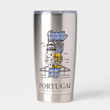 Carte de Portugal en azulejo Tasse de voyage en ac