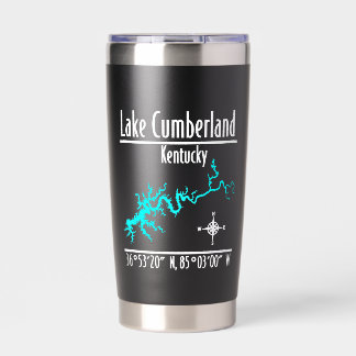 Gourde Isotherme Carte des coordonnées du lac Cumberland Kentucky