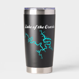 Gourde Isotherme Carte du lac des Ozarks Missouri Tumbler thermique