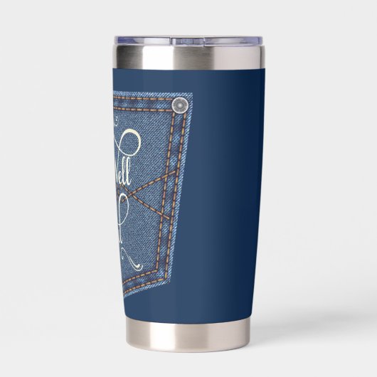 Gourde Isotherme C'est une poche bien denim (Couvercle)