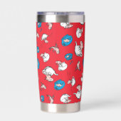 Gourde Isotherme Chat Dans Le Casquette | Le Motif rouge poisson (Couvercle)