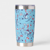 Gourde Isotherme Chat Dans Le Casquette | Motif bleu (Couvercle)