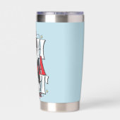 Gourde Isotherme Chat dans le Casquette | Texte B&W (Couvercle)