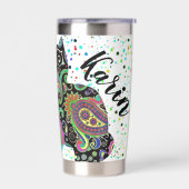 Gourde Isotherme Chat Paisley personnalisé et papillon Coffee Mug (Gauche)