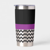 Gourde Isotherme Chevron violet noir (Gauche)