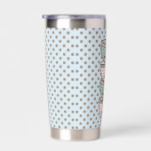 Gourde Isotherme Chibi Dotty Teacup Stack Rose et Bleu (Gauche)