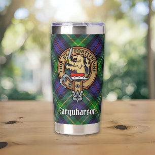 Gourde Isotherme Cimier du clan Farquharson sur tartan